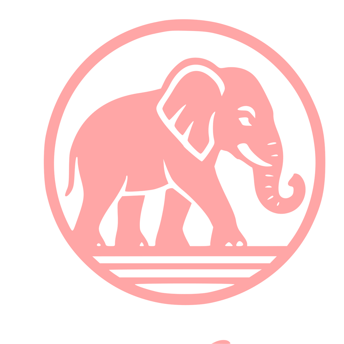 Elephant Circle Emblem Logo #ffa6a6