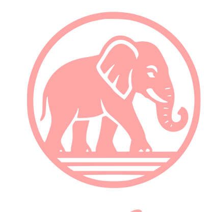 Elephant Circle Emblem Logo #ffa6a6