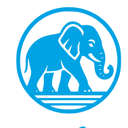 Elephant Circle Emblem Logo #00a3e4