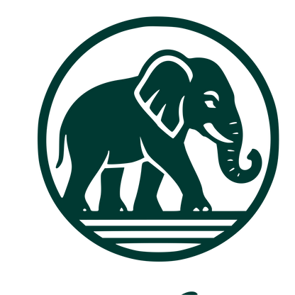 Elephant Circle Emblem Logo #003932