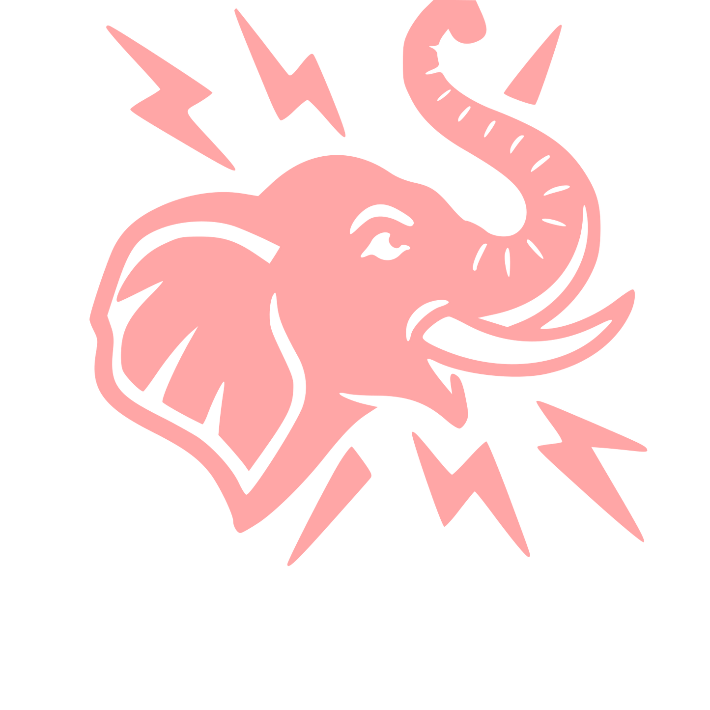 Tattoo Flash Elephant Logo #ffa6a6