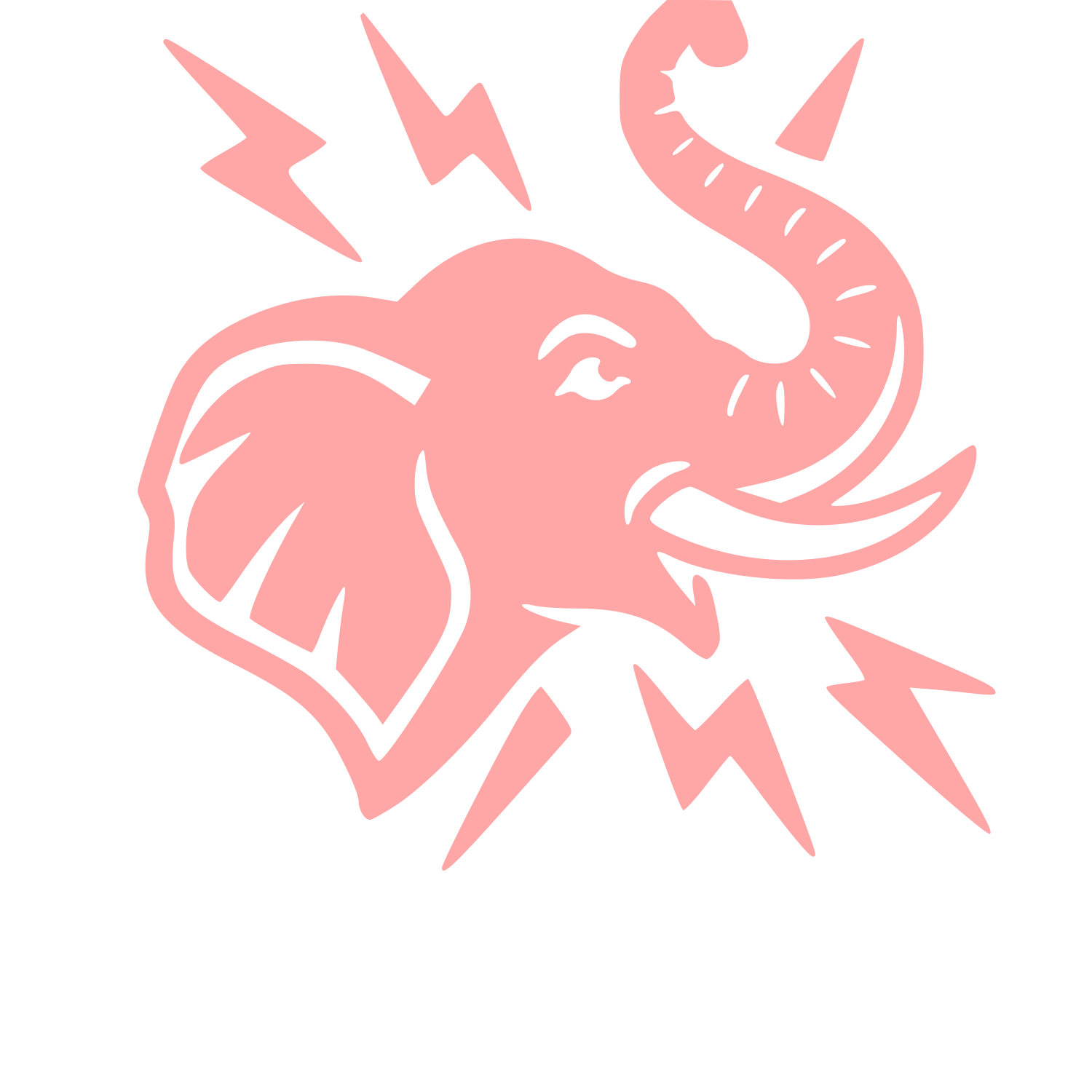 Tattoo Flash Elephant Logo #ffa6a6