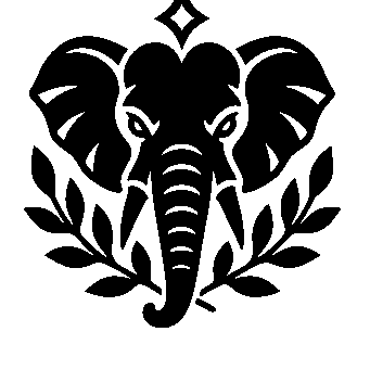 Elephant Laurel Emblem Logo