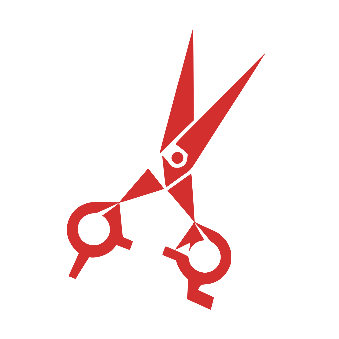 Scissors Cutting Illustration #D32F2F