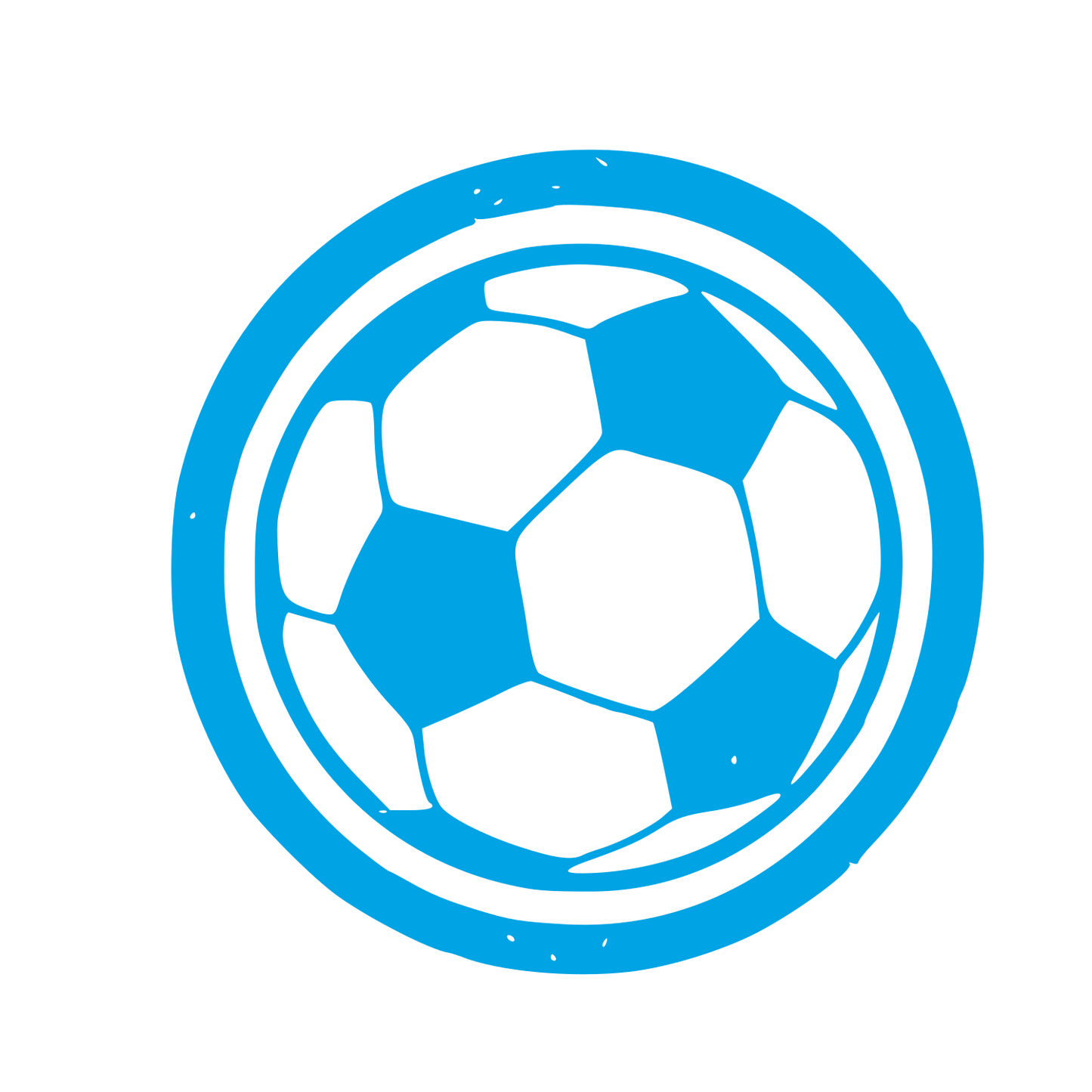 Soccer Ball Circle Logo #00a3e4