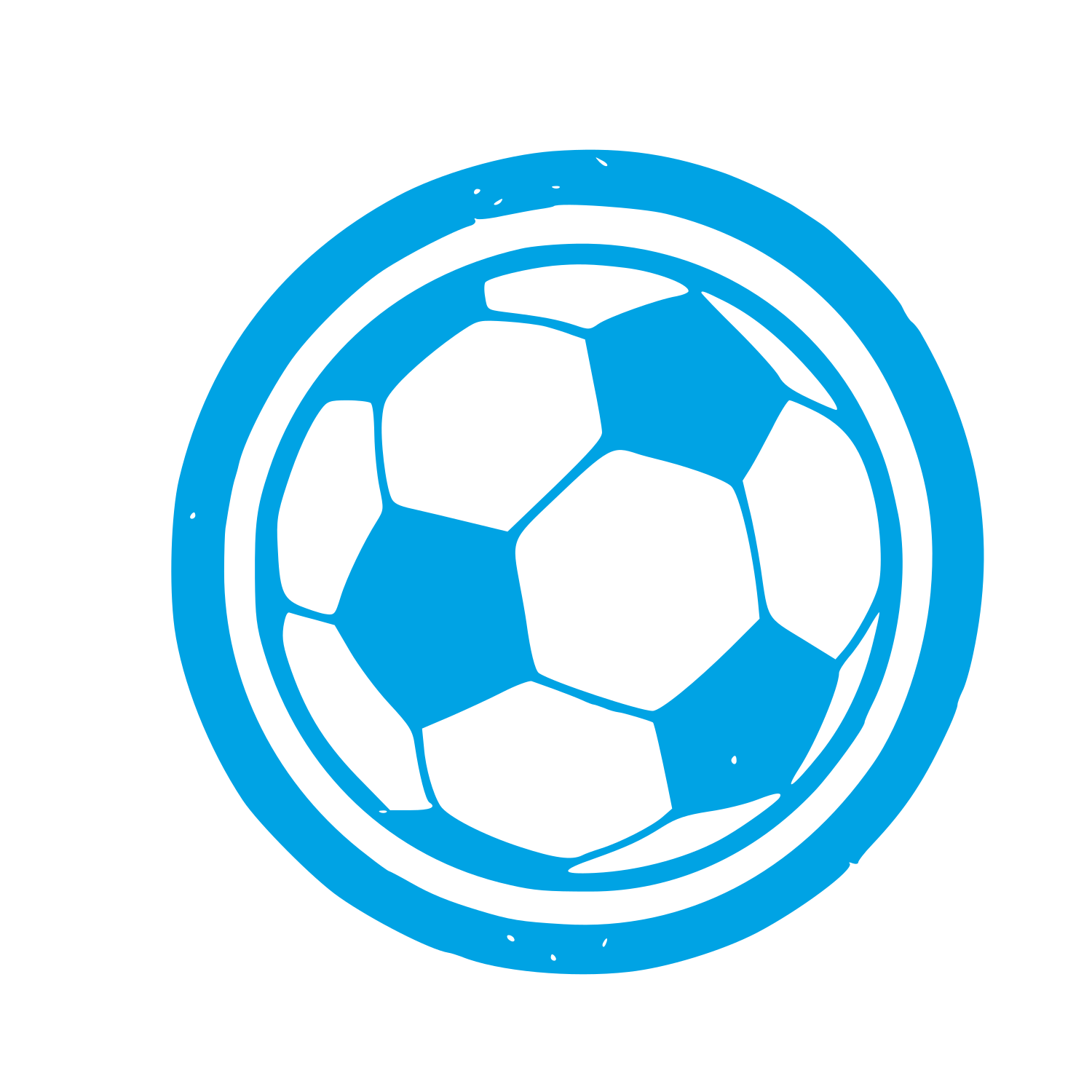 Soccer Ball Circle Logo #00a3e4