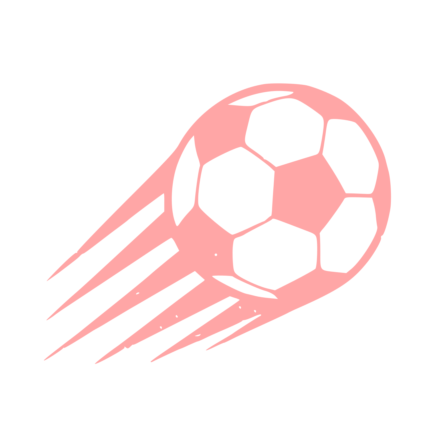 Flying Soccer Ball Logo #ffa6a6