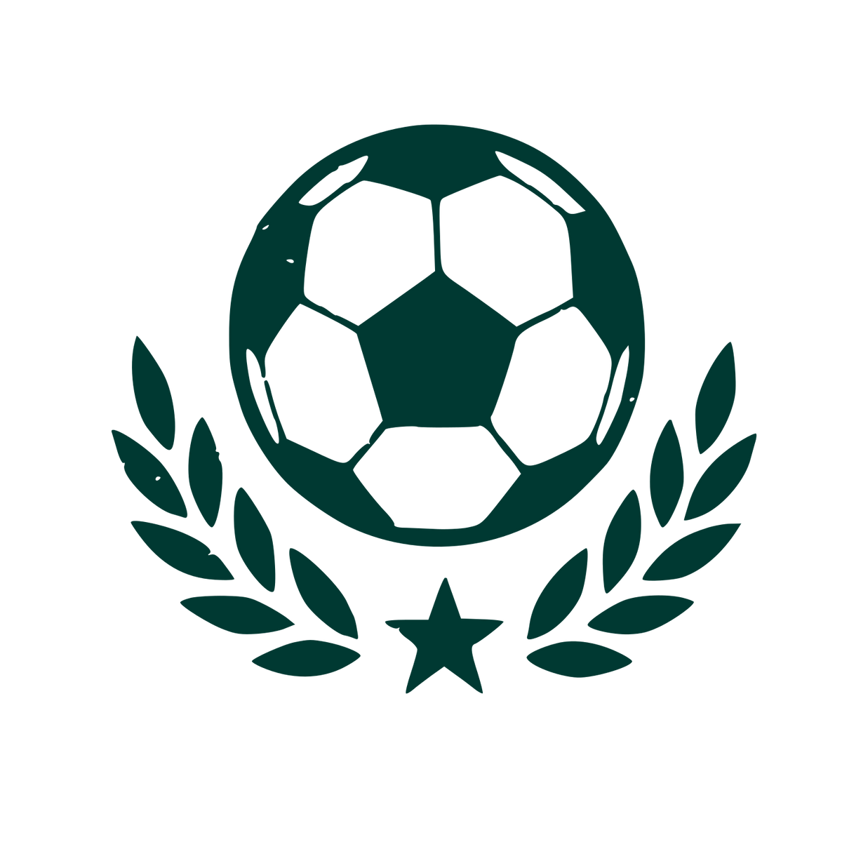 Soccer Ball Laurel Wreath Logo #003932