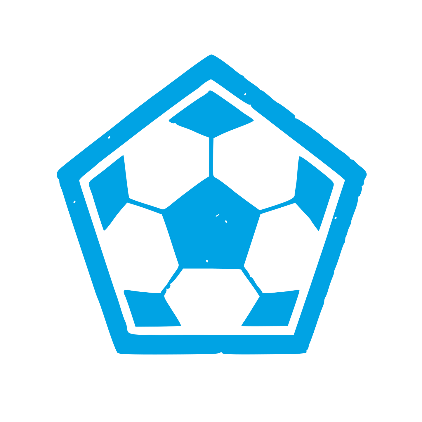Soccer Ball Pentagon Logo #00a3e4