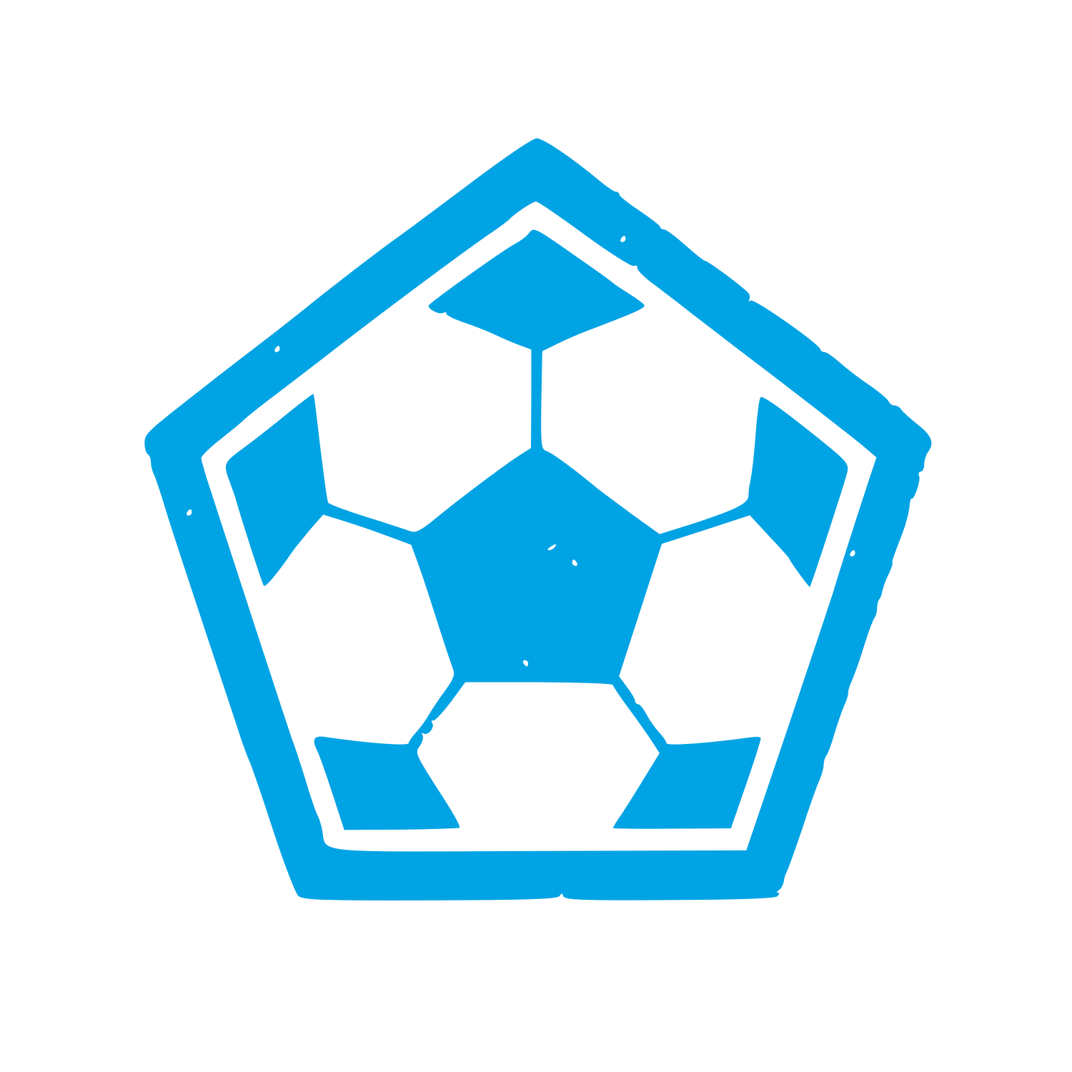 Soccer Ball Pentagon Logo #00a3e4