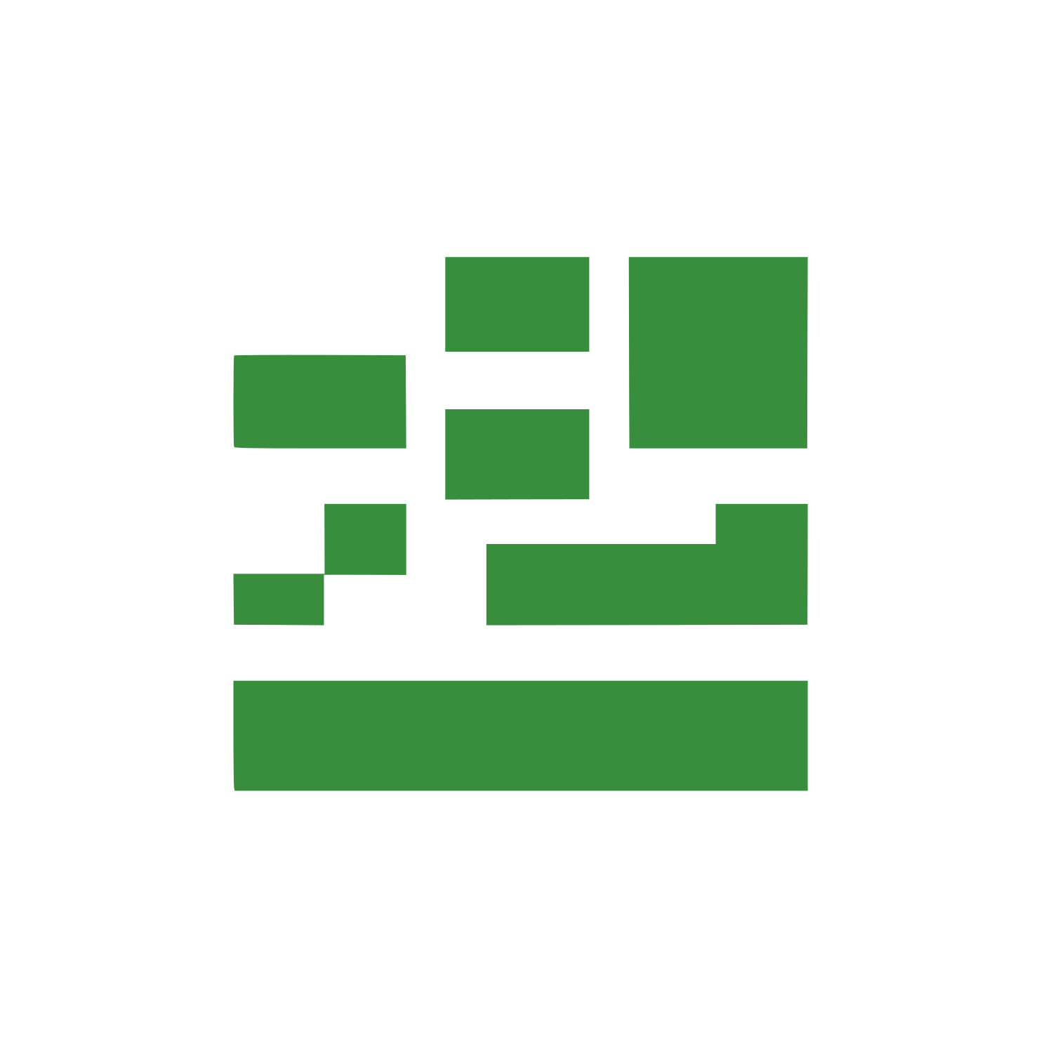 Stacked Rectangles Logo #388E3C