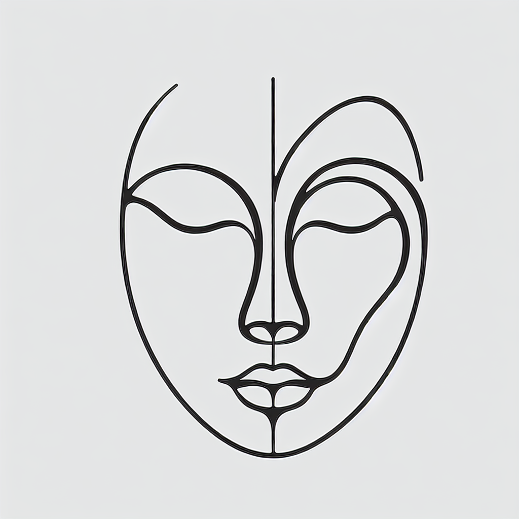 Line Human Face Design
