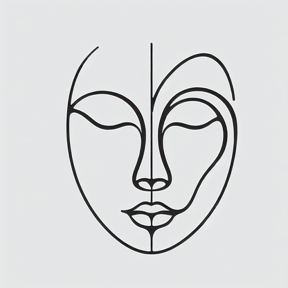Line Human Face Design