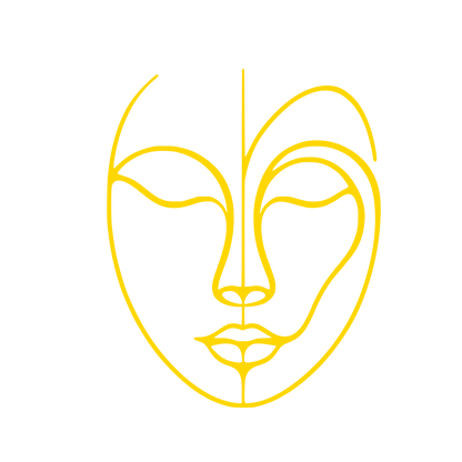 Line Human Face Design #FFD700