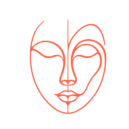 Line Human Face Design #FF6347