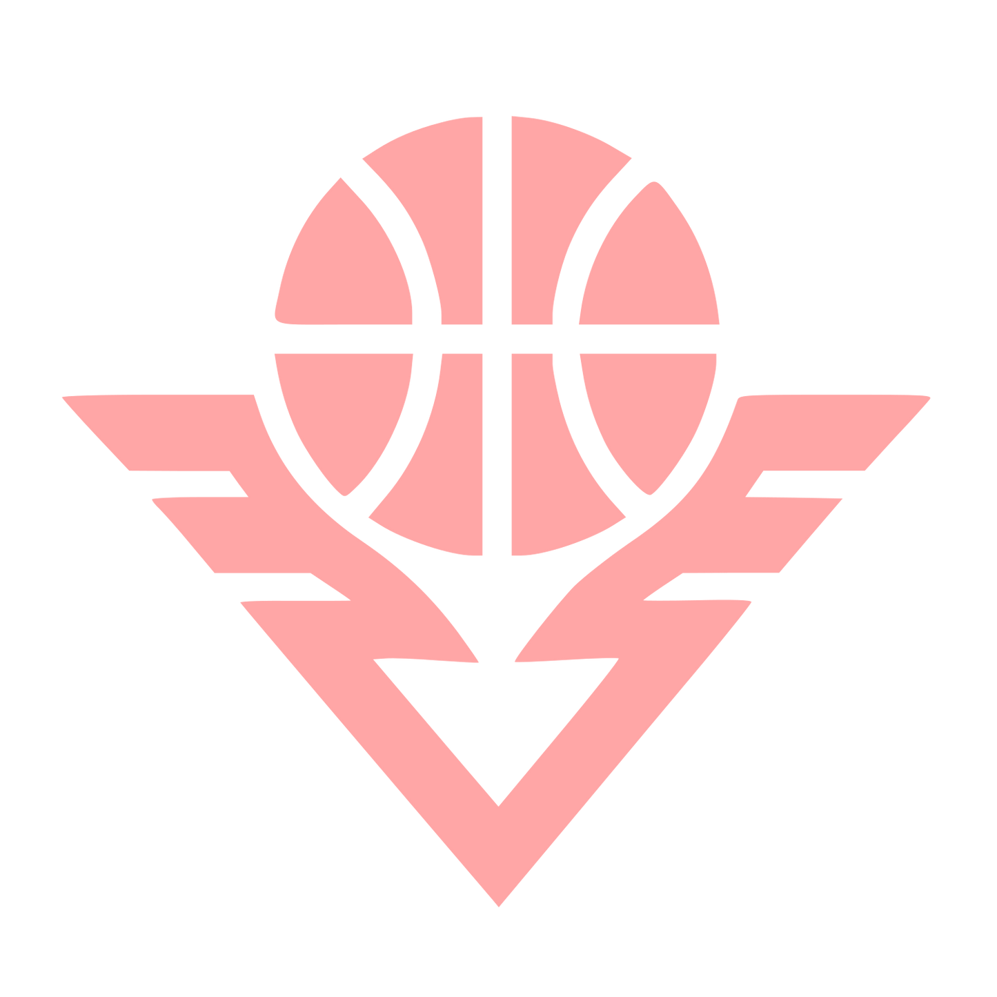 Basketball Wings Emblem Logo #ffa6a6