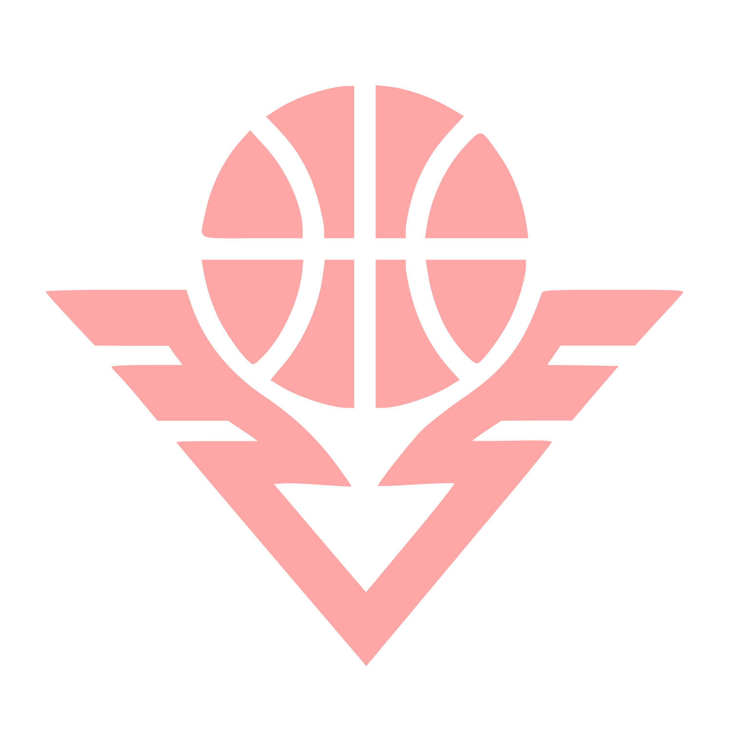 Basketball Wings Emblem Logo #ffa6a6