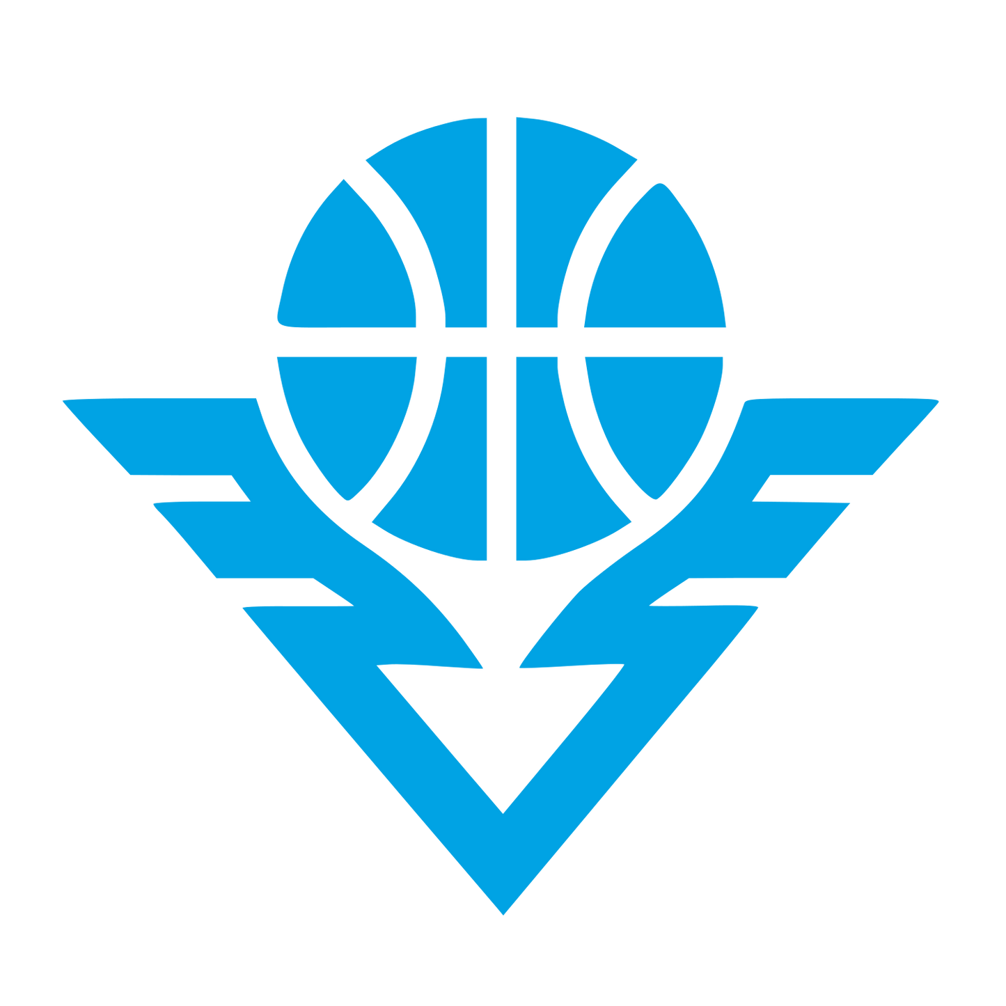 Basketball Wings Emblem Logo #00a3e4