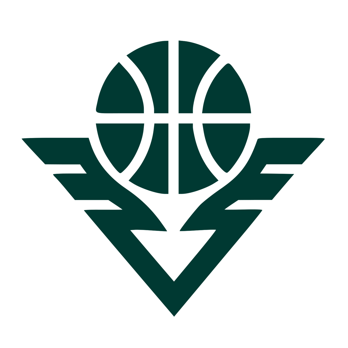 Basketball Wings Emblem Logo #003932