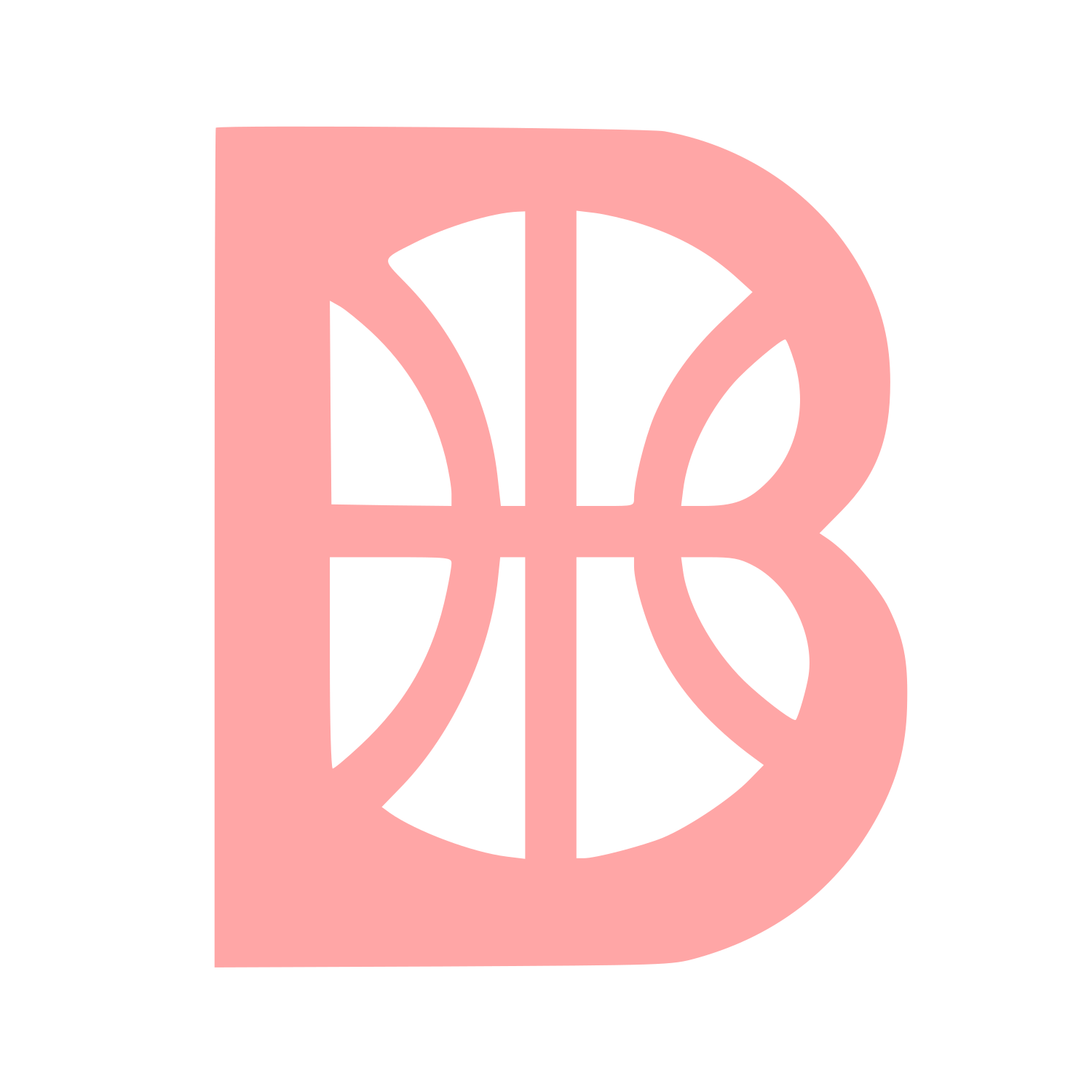 Letter B Basketball Logo #ffa6a6