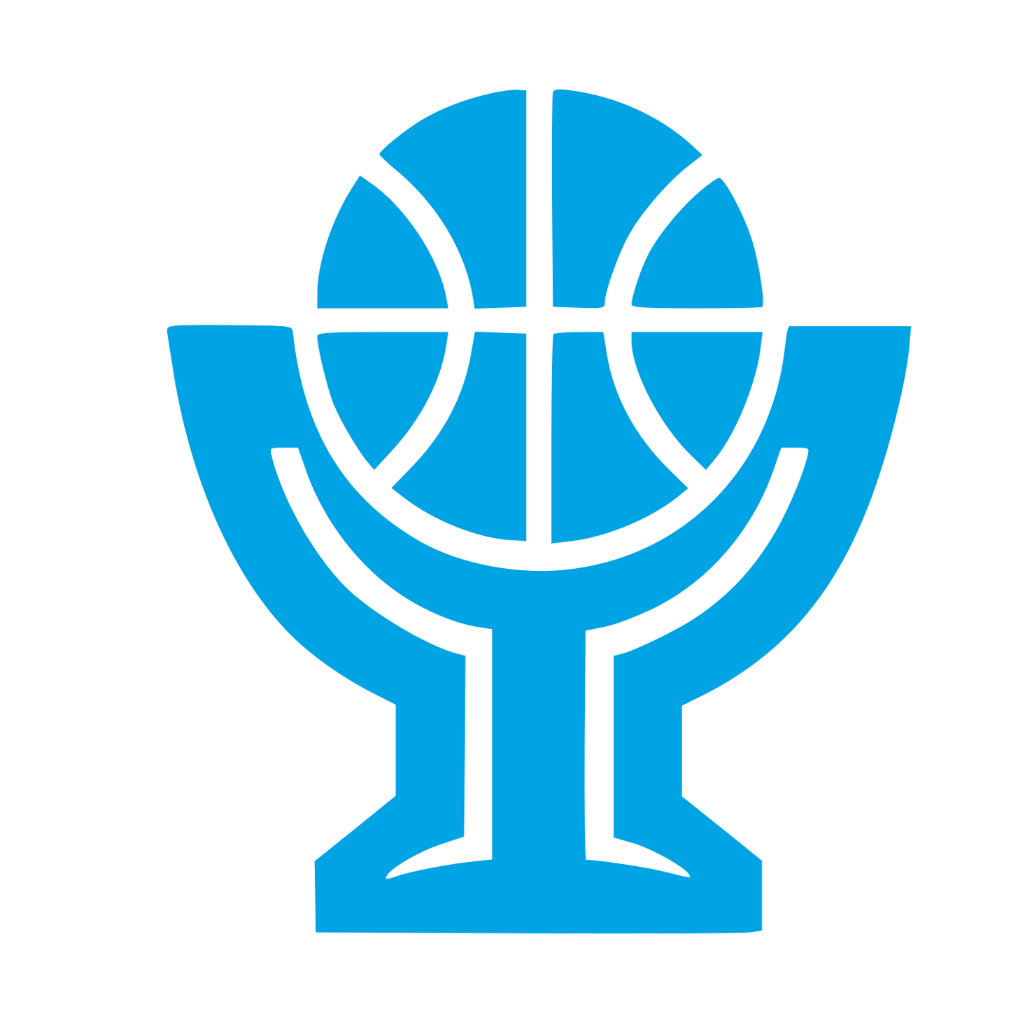 Basketball Trophy Cup Logo #00a3e4