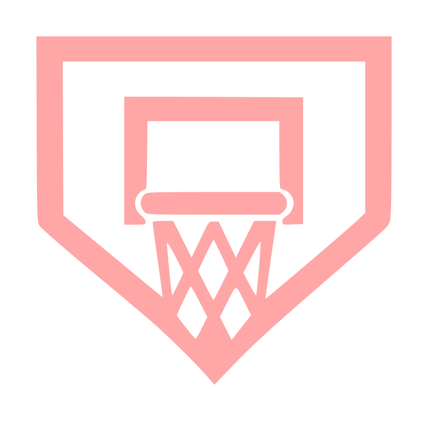 Basketball Hoop Shield Logo #ffa6a6