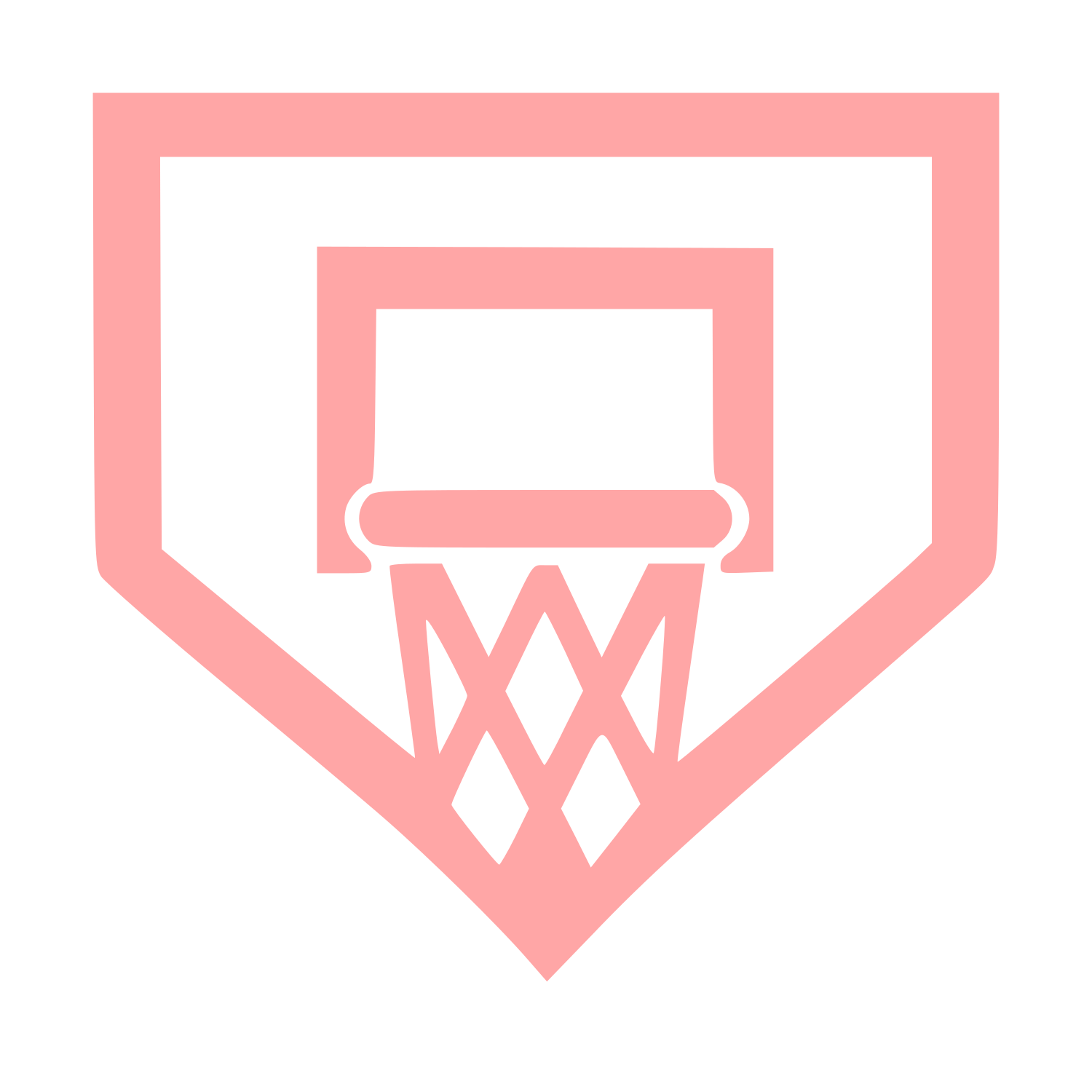 Basketball Hoop Shield Logo #ffa6a6