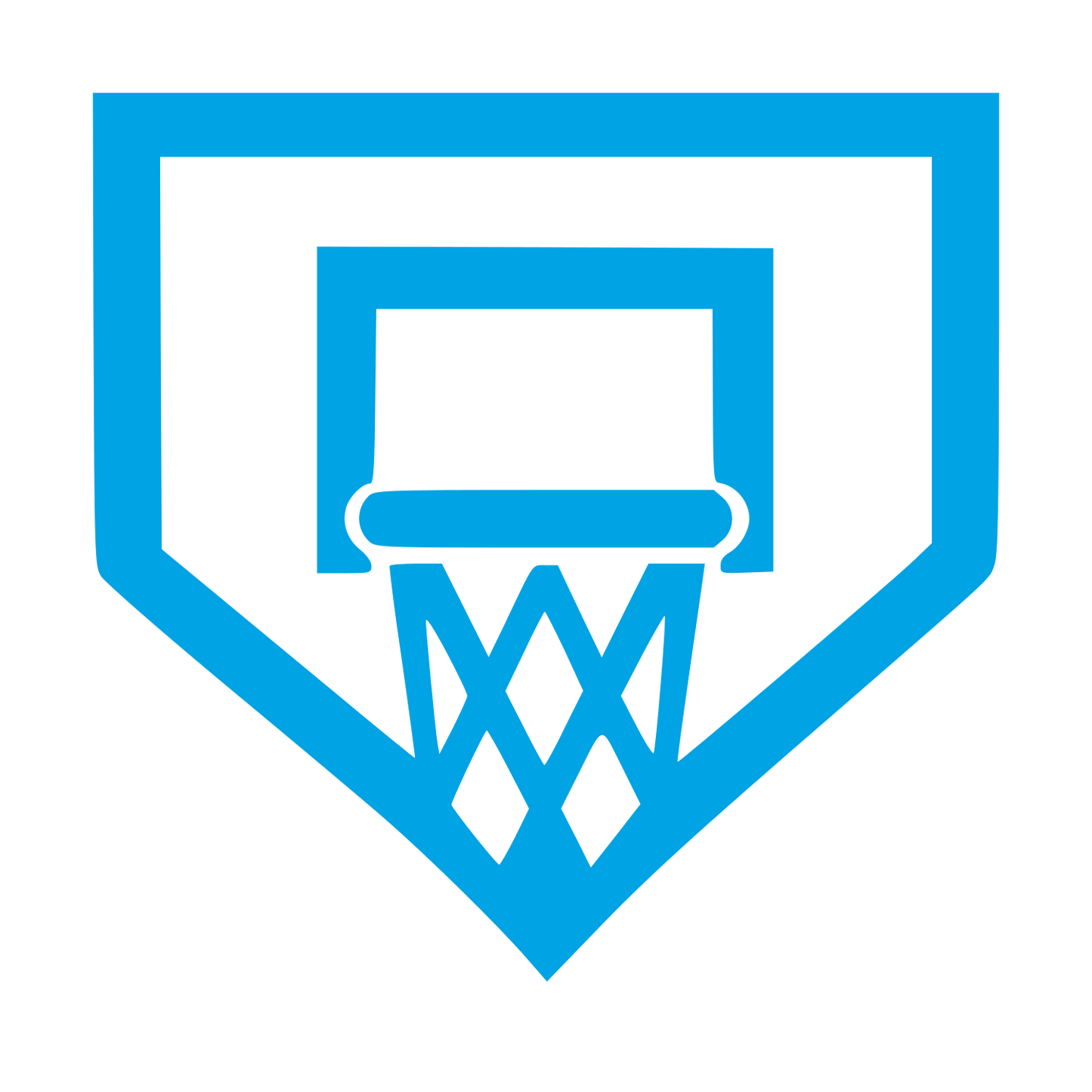 Basketball Hoop Shield Logo #00a3e4