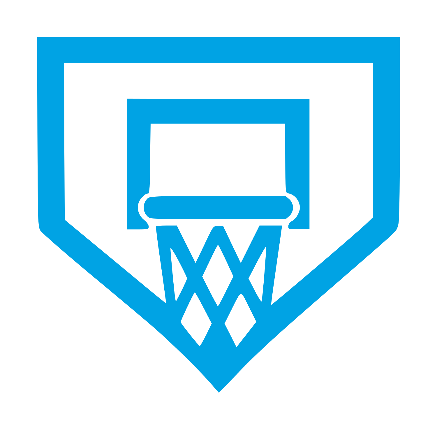Basketball Hoop Shield Logo #00a3e4