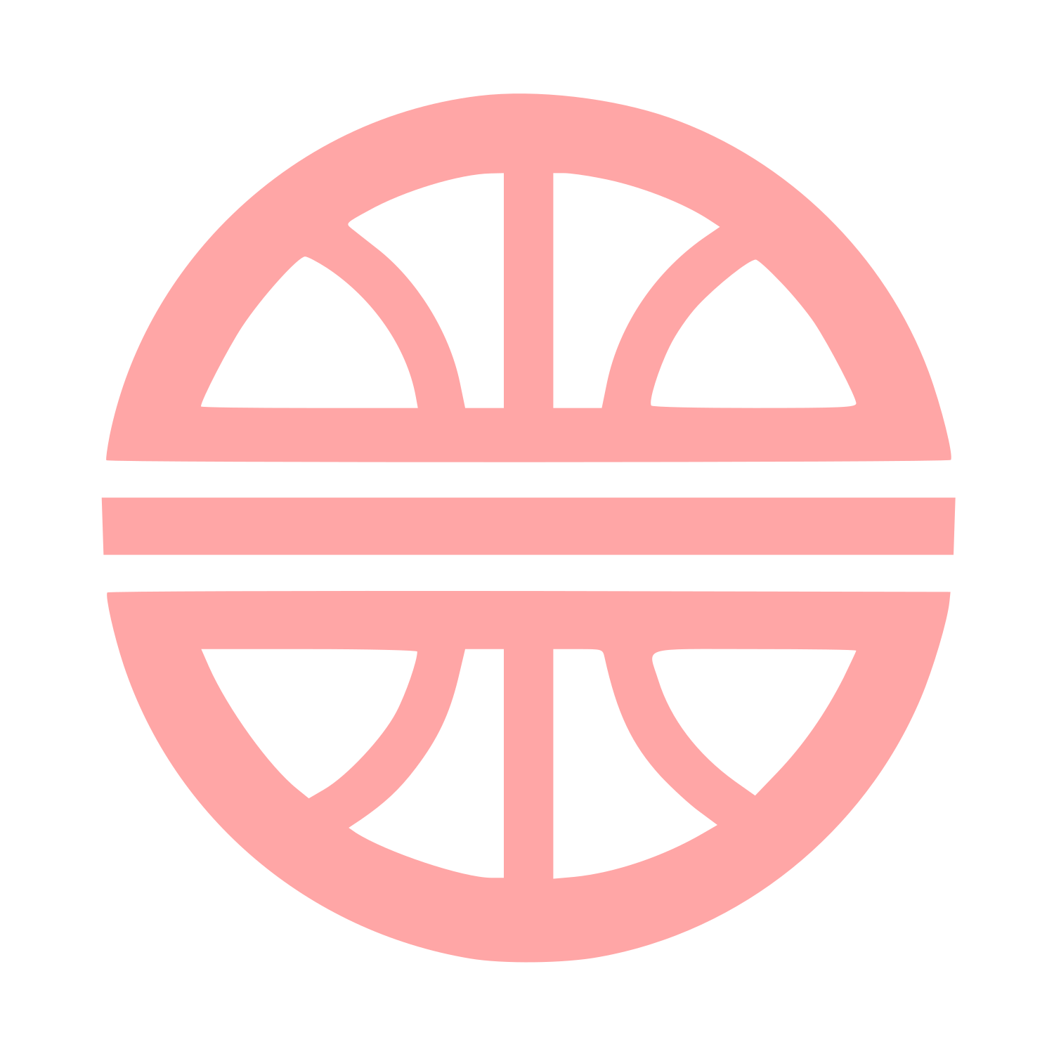 Bold Basketball Circle Logo #ffa6a6