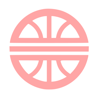 Bold Basketball Circle Logo #ffa6a6