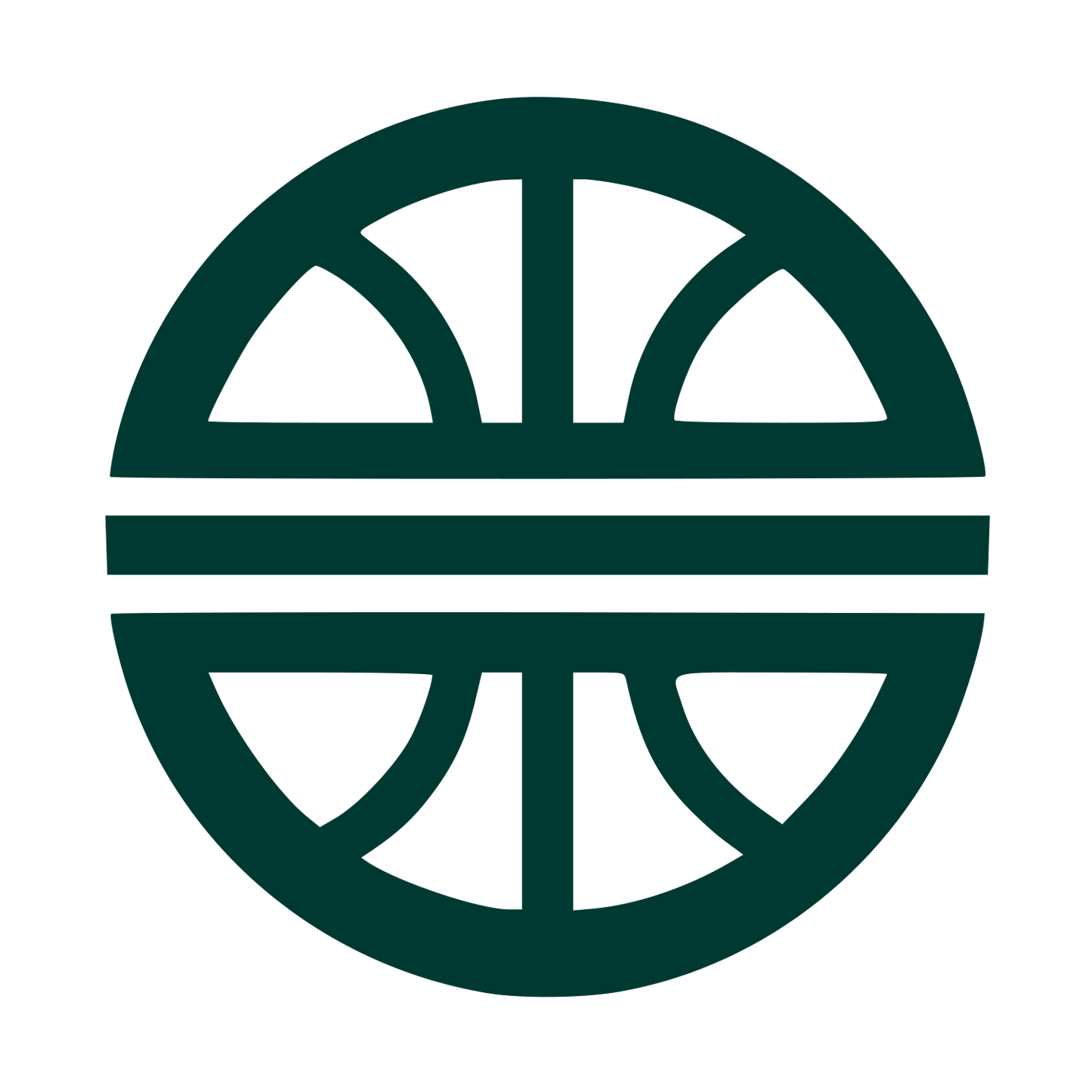 Bold Basketball Circle Logo #003932