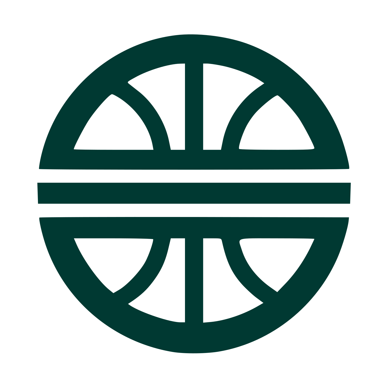 Bold Basketball Circle Logo #003932