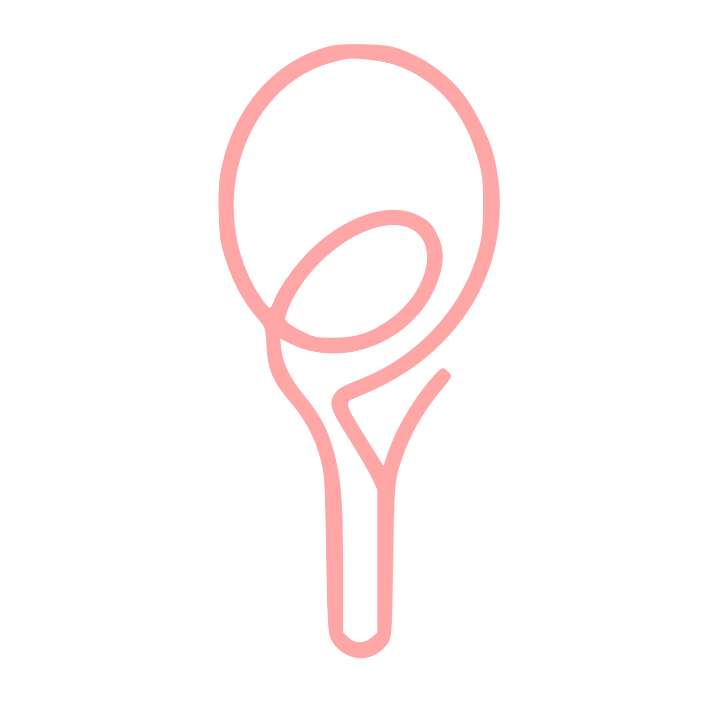 Monoline Tennis Racket Logo #ffa6a6