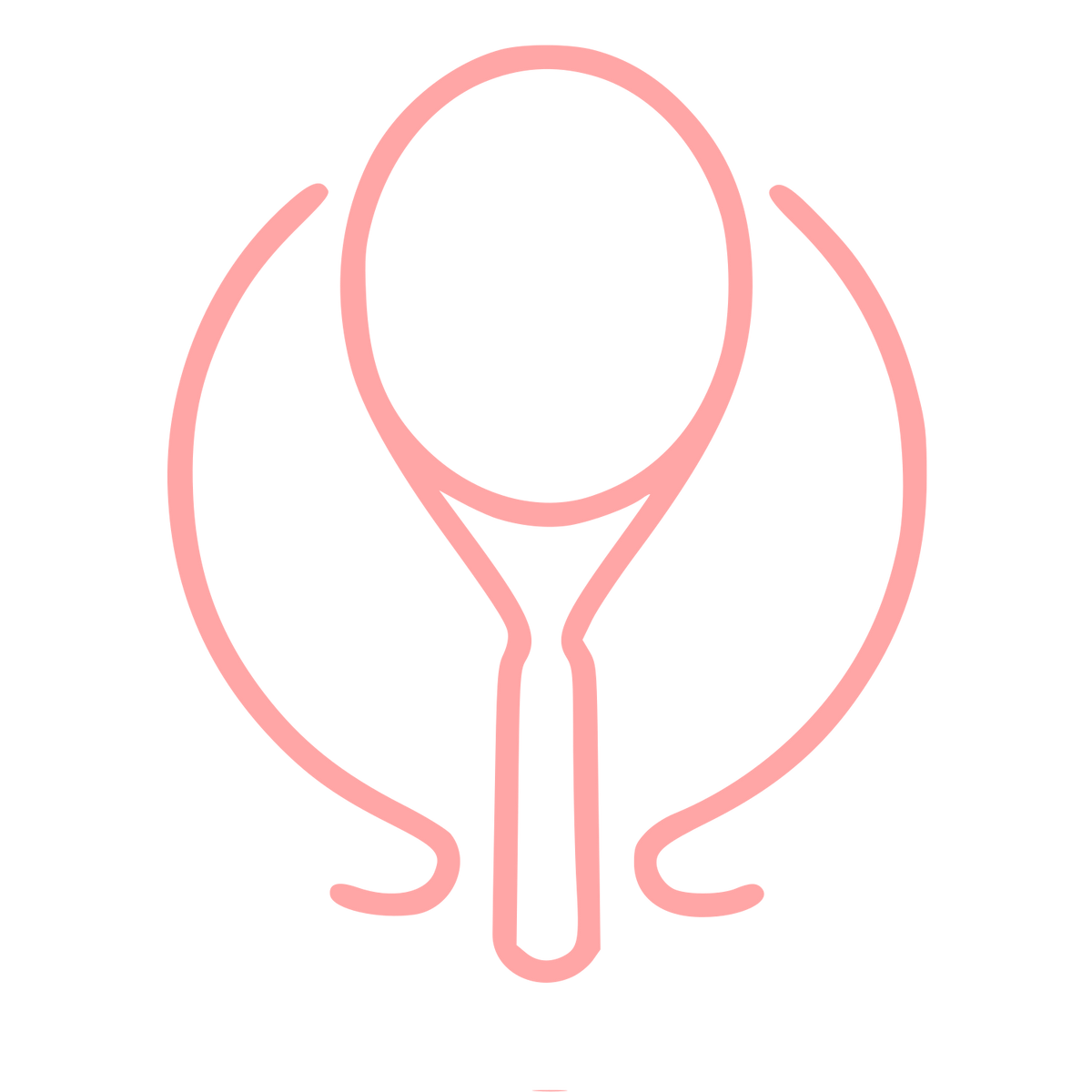 Monoline Tennis Racket Logo #ffa6a6