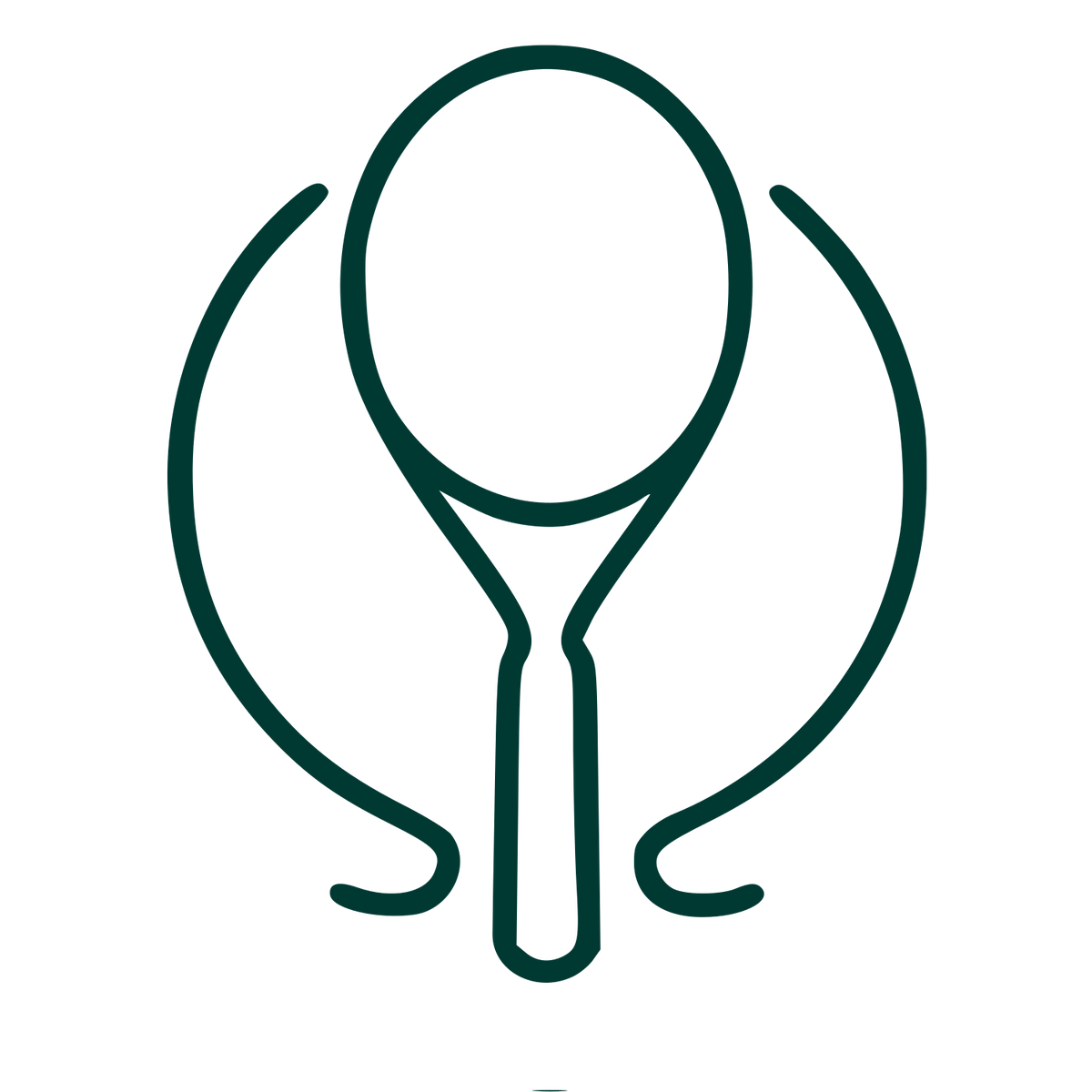 Monoline Tennis Racket Logo #003932