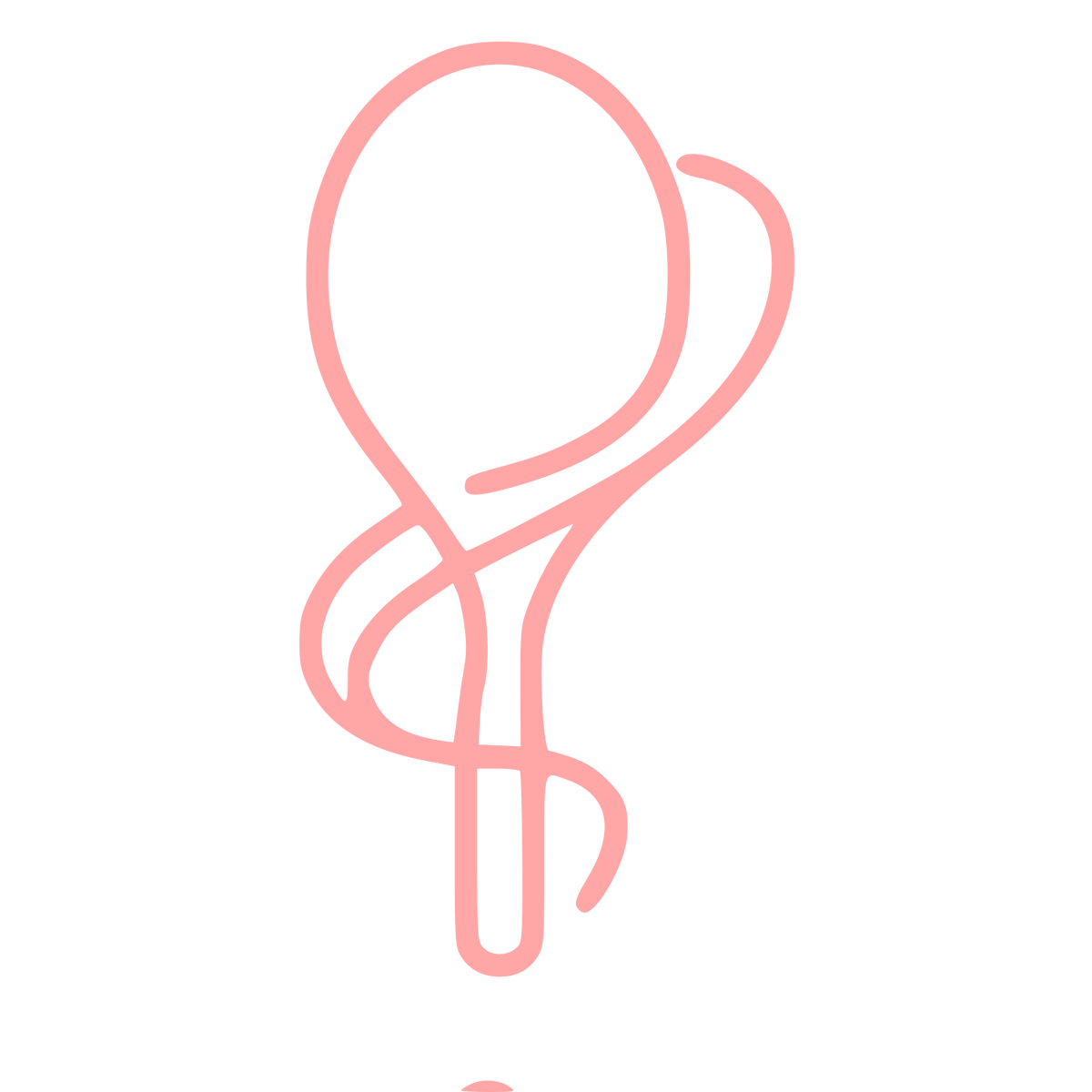 Monoline Tennis Racket Logo #ffa6a6