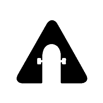 Negative Space Skateboard Triangle Logo