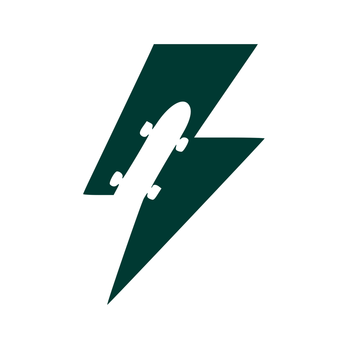 Skateboard Lightning Bolt Logo #003932