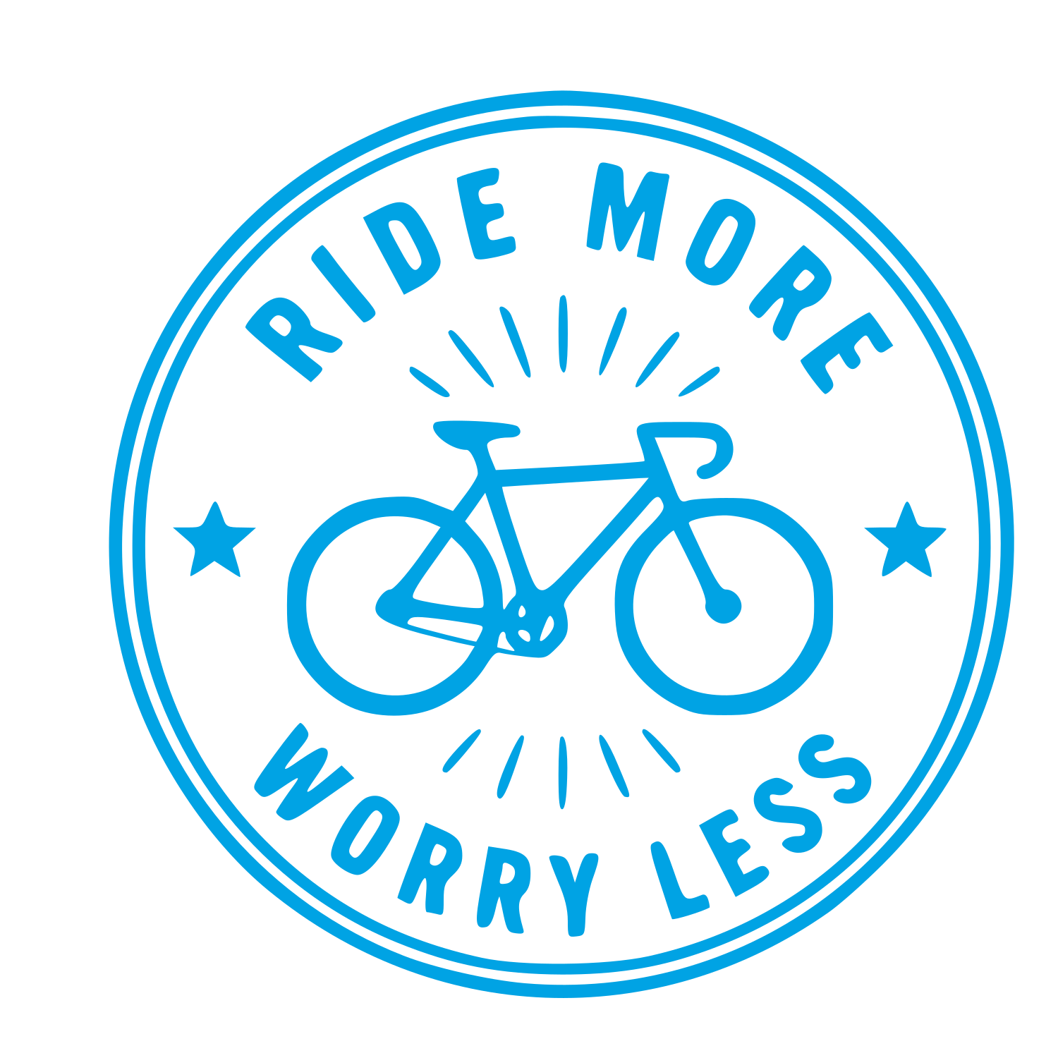 Bicycle Stamp Badge Logo #00a3e4