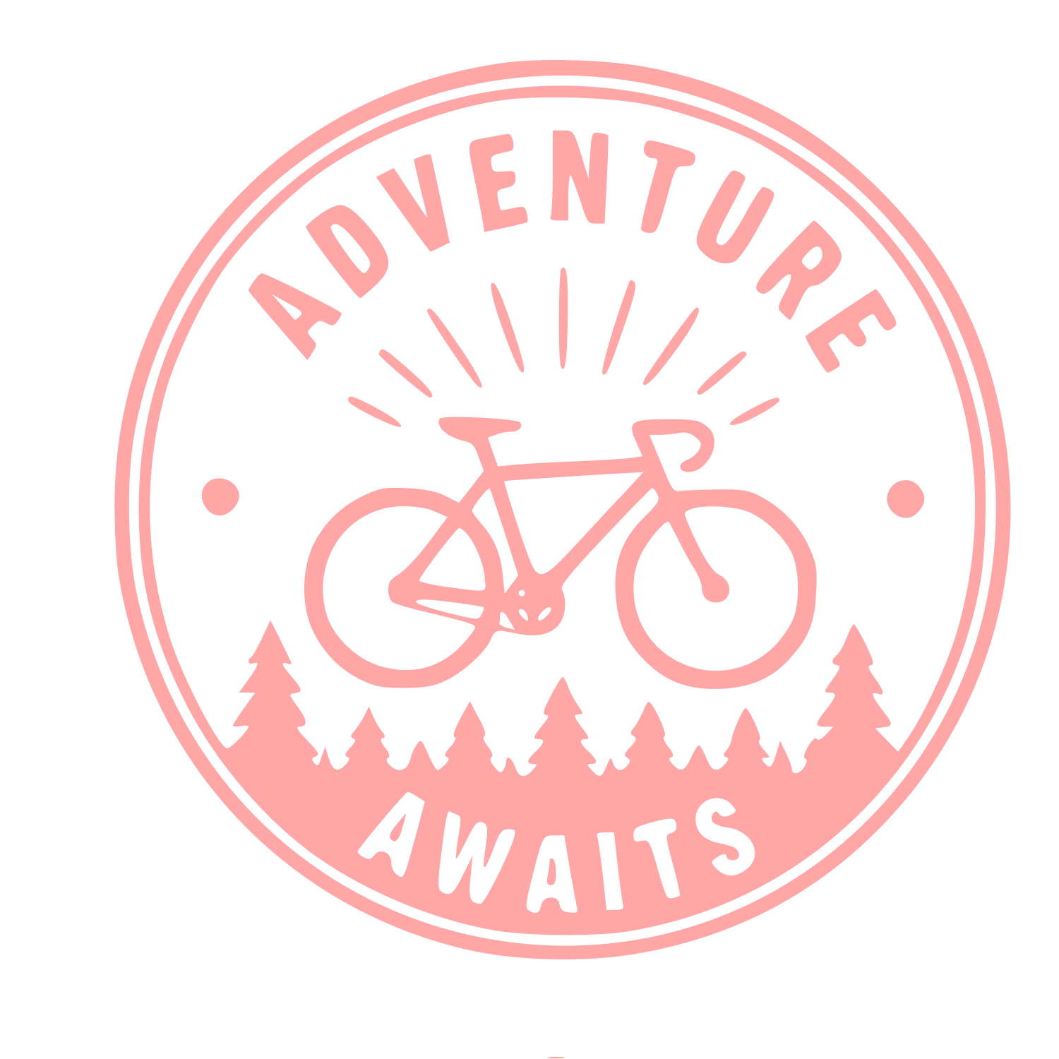 Bicycle Adventure Badge Logo #ffa6a6