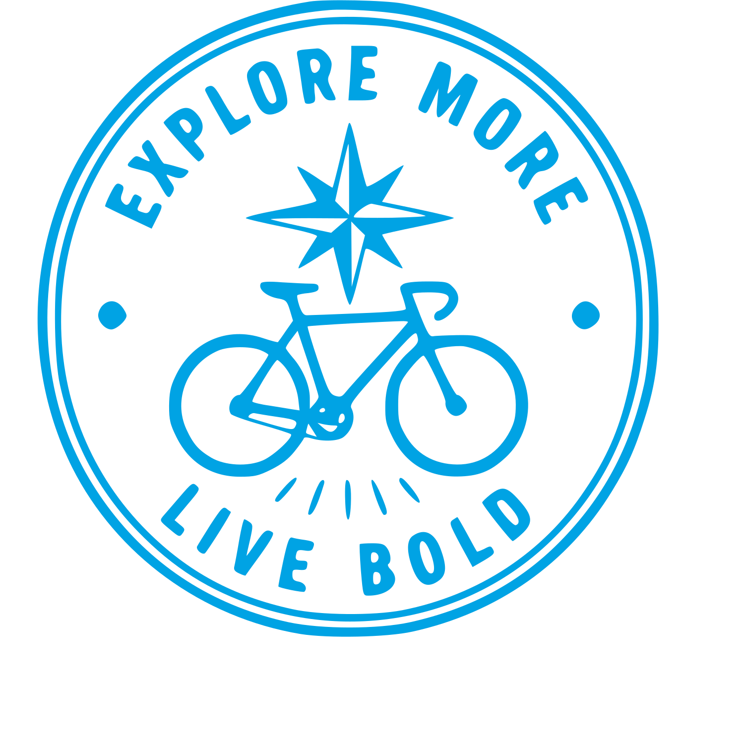 Bicycle Stamp Badge Logo #00a3e4