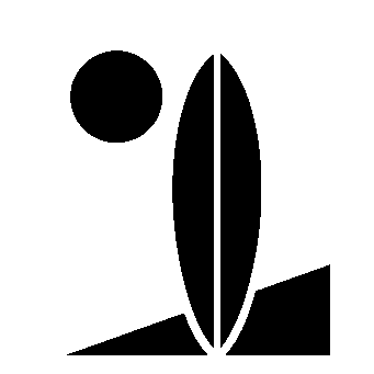 Bauhaus Surfboard Beach Logo