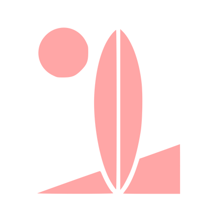 Bauhaus Surfboard Beach Logo #ffa6a6