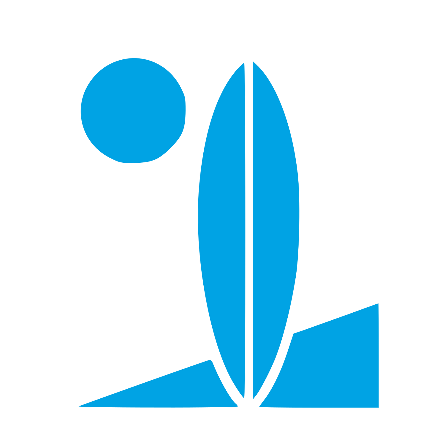 Bauhaus Surfboard Beach Logo #00a3e4