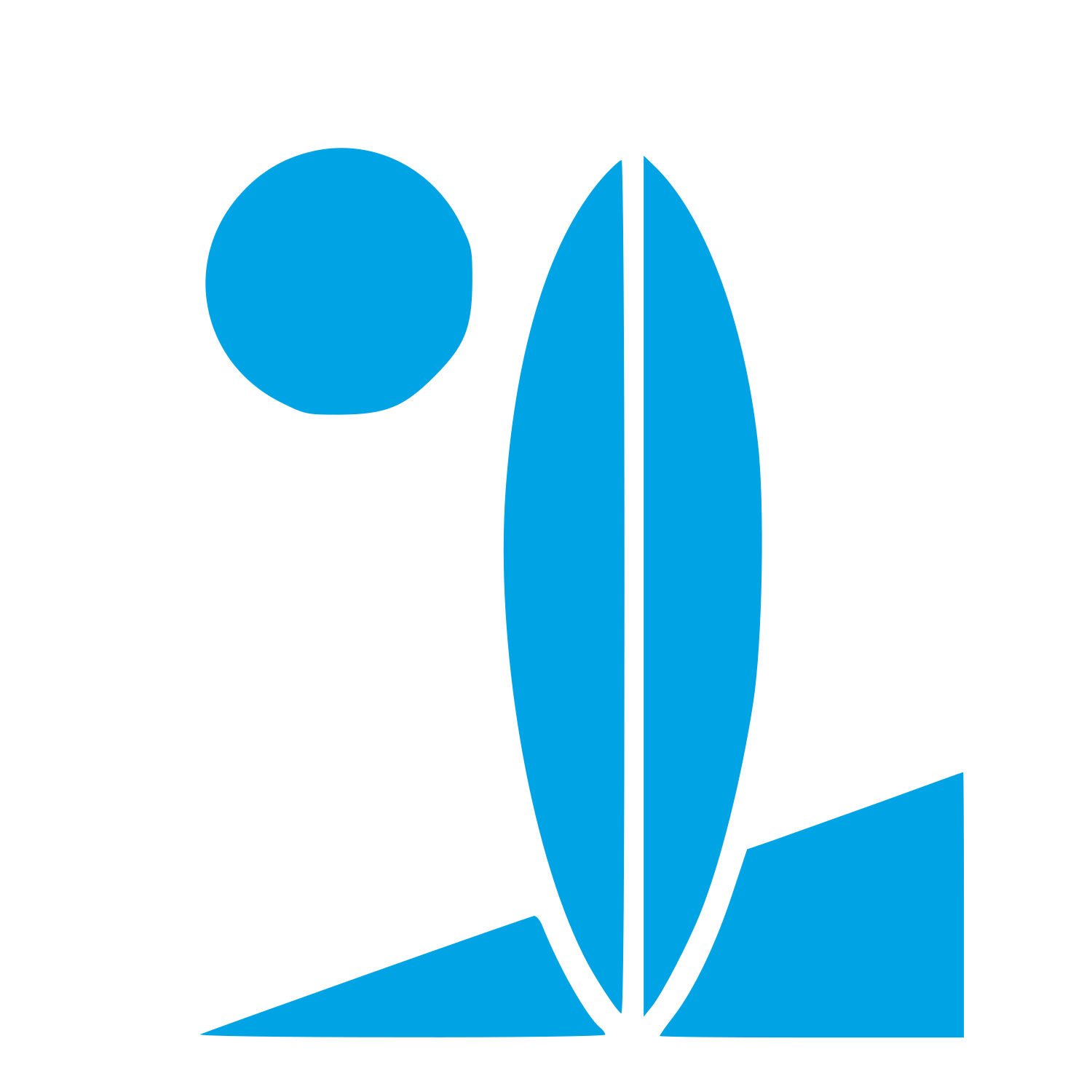 Bauhaus Surfboard Beach Logo #00a3e4