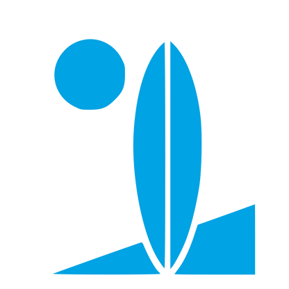 Bauhaus Surfboard Beach Logo #00a3e4