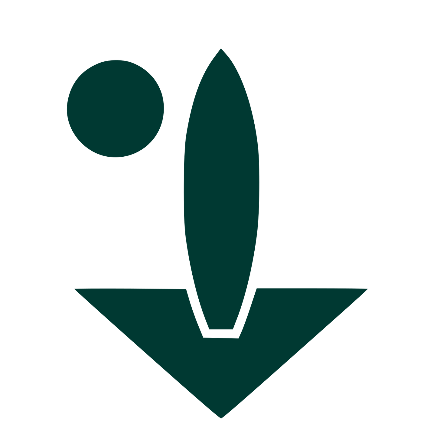 Bauhaus Surfboard Drop Logo #003932