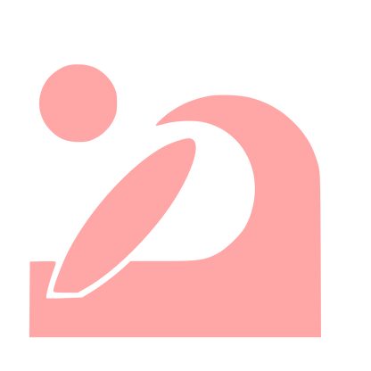 Bauhaus Surfer Wave Logo #ffa6a6