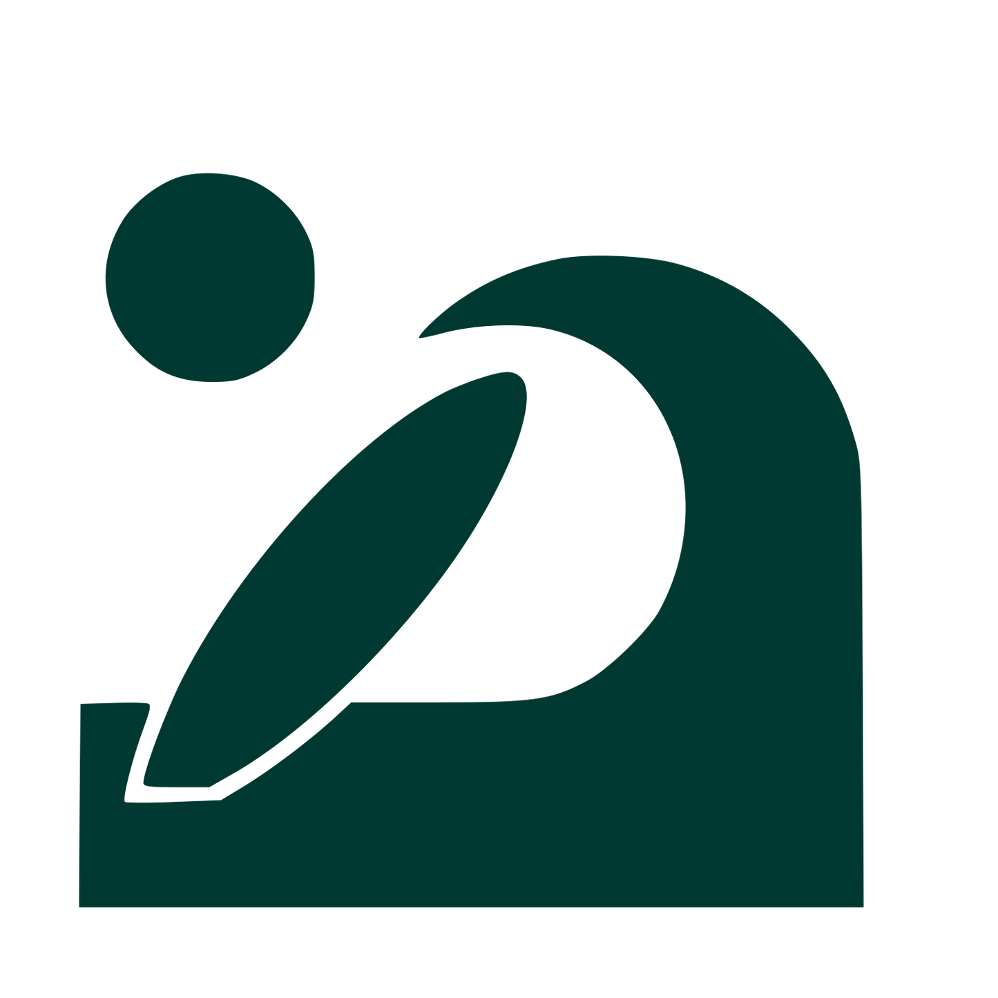 Bauhaus Surfer Wave Logo #003932
